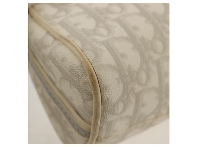 Borsa a Spalla Romantica Trotter Christian Dior PVC Bianco Argento Auth 155320V - vista 14