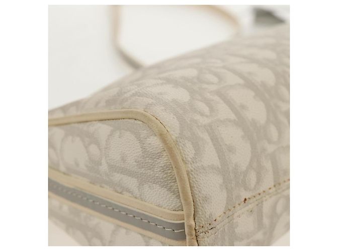 Borsa a Spalla Romantica Trotter Christian Dior PVC Bianco Argento Auth 155320V - vista 16