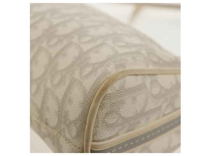 Borsa a Spalla Romantica Trotter Christian Dior PVC Bianco Argento Auth 155320V - vista 17