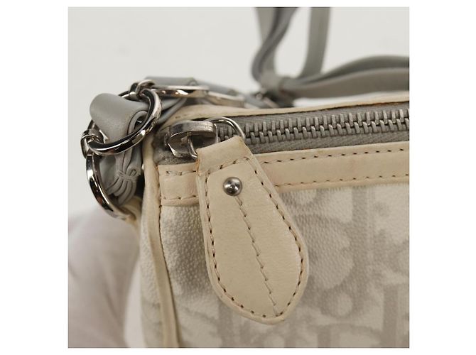 Borsa a Spalla Romantica Trotter Christian Dior PVC Bianco Argento Auth 155320V - vista 19