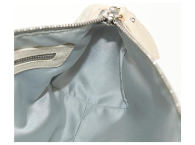 Borsa a Spalla Romantica Trotter Christian Dior PVC Bianco Argento Auth 155320V - vista 22