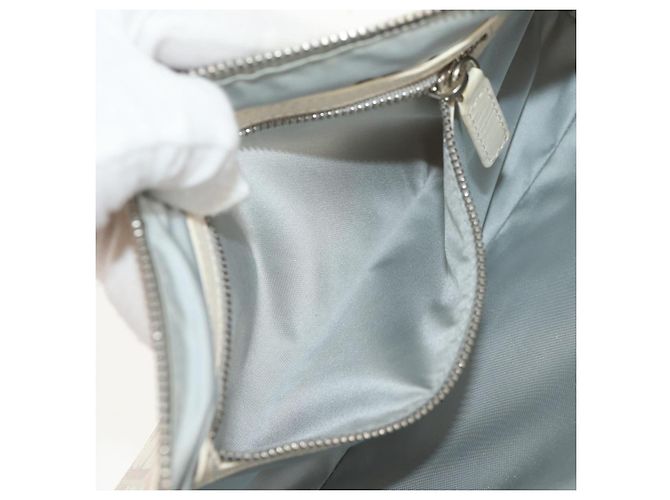 Borsa a Spalla Romantica Trotter Christian Dior PVC Bianco Argento Auth 155320V - vista 25
