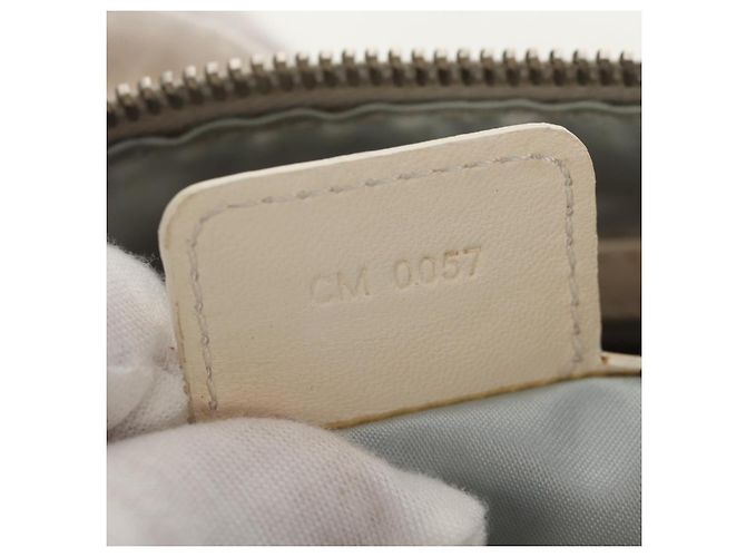 Borsa a Spalla Romantica Trotter Christian Dior PVC Bianco Argento Auth 155320V - vista 26