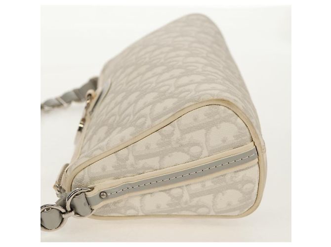 Borsa a Spalla Romantica Trotter Christian Dior PVC Bianco Argento Auth 155320V - vista 4