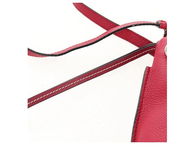 LOEWE Anagram Missy Piccola Borsa a Spalla in Pelle Rossa Argento Auth 153712V Rosso - vista 15