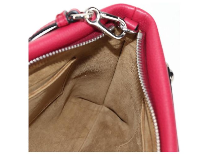 LOEWE Anagram Missy Piccola Borsa a Spalla in Pelle Rossa Argento Auth 153712V Rosso - vista 18