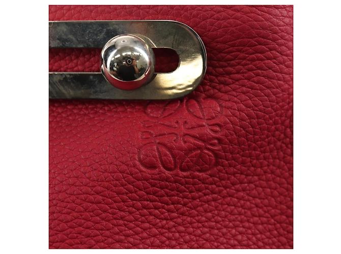 LOEWE Anagram Missy Piccola Borsa a Spalla in Pelle Rossa Argento Auth 153712V Rosso - vista 8