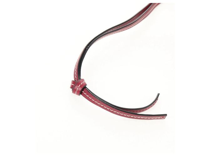 LOEWE Anagram Missy Piccola Borsa a Spalla in Pelle Rossa Argento Auth 153712V Rosso - vista 9