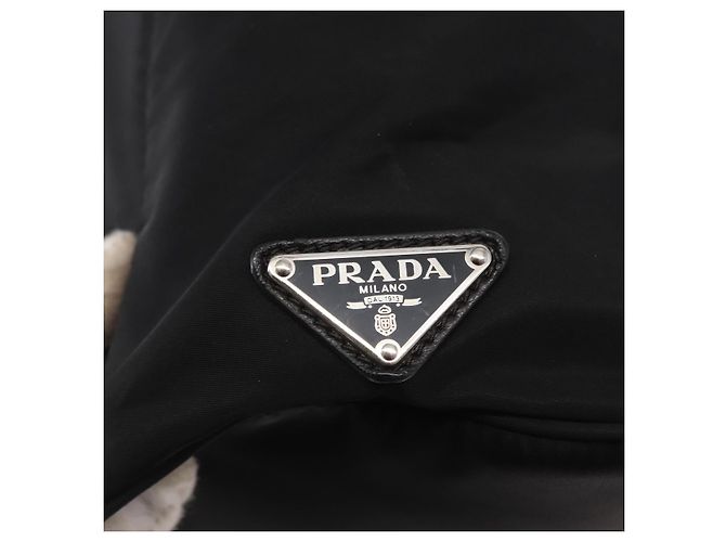 PRADA Borsa a mano in nylon 2 vie nera argento Auth BA8835 Nero - vista 16