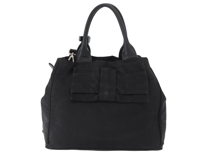 PRADA Borsa a mano in nylon 2 vie nera argento Auth BA8835 Nero - vista 2