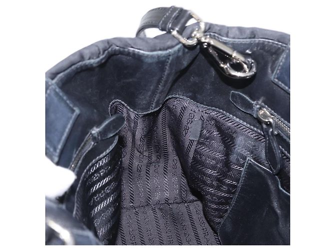 PRADA Borsa a mano in nylon 2 vie nera argento Auth BA8835 Nero - vista 20