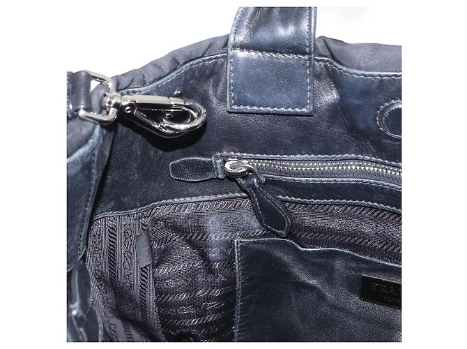 PRADA Borsa a mano in nylon 2 vie nera argento Auth BA8835 Nero - vista 21