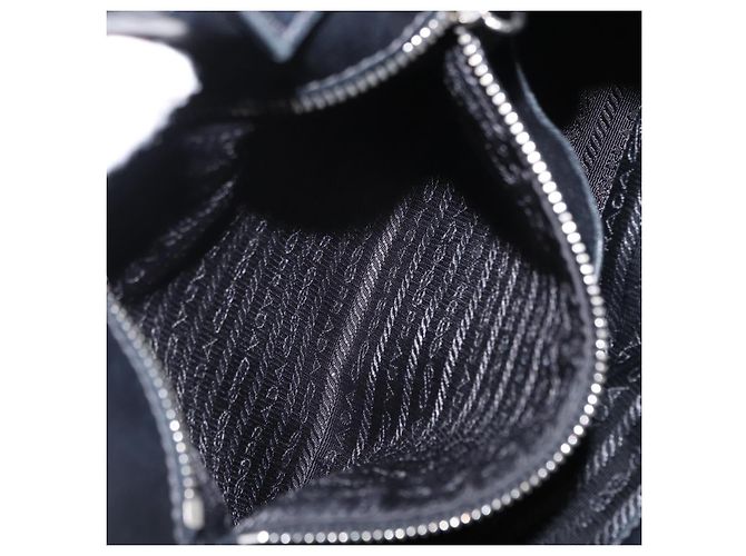 PRADA Borsa a mano in nylon 2 vie nera argento Auth BA8835 Nero - vista 22