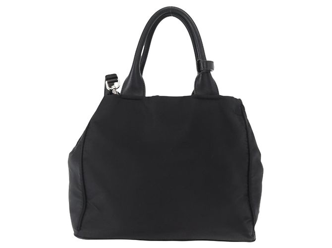 PRADA Borsa a mano in nylon 2 vie nera argento Auth BA8835 Nero - vista 3