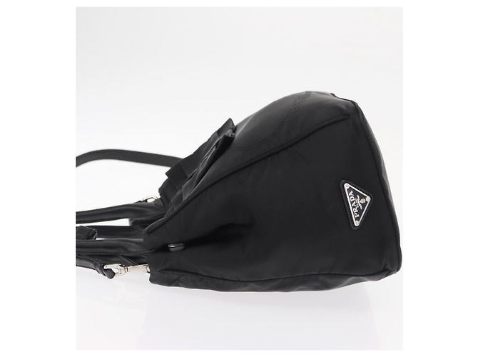 PRADA Borsa a mano in nylon 2 vie nera argento Auth BA8835 Nero - vista 5