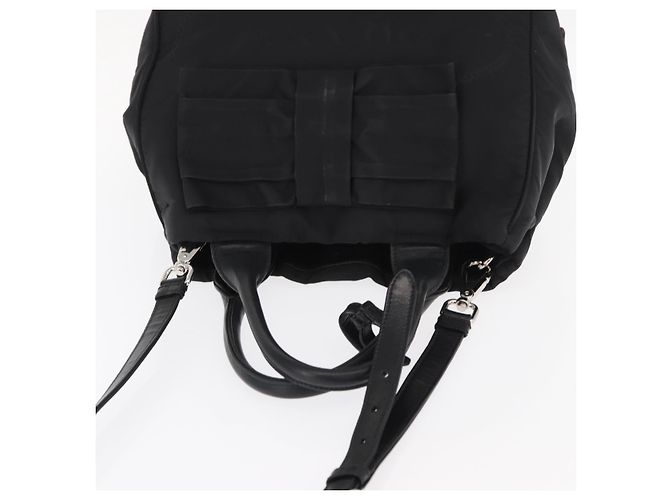 PRADA Borsa a mano in nylon 2 vie nera argento Auth BA8835 Nero - vista 6