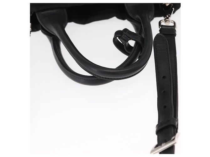 PRADA Borsa a mano in nylon 2 vie nera argento Auth BA8835 Nero - vista 7