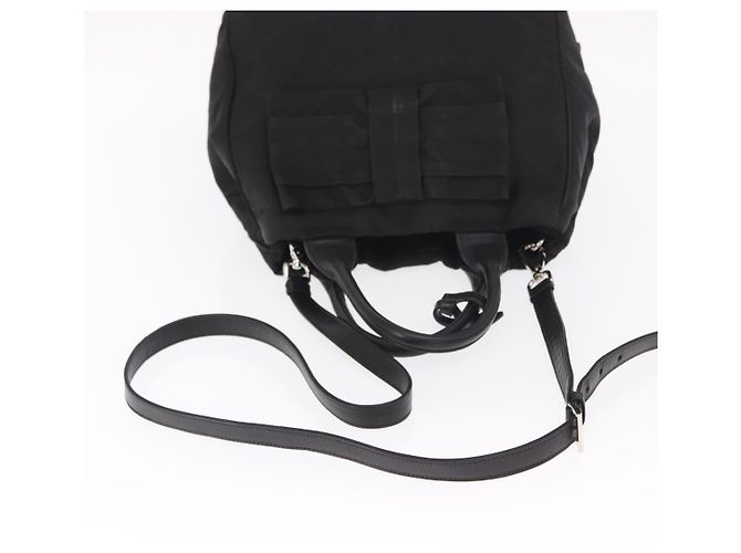PRADA Borsa a mano in nylon 2 vie nera argento Auth BA8835 Nero - vista 9