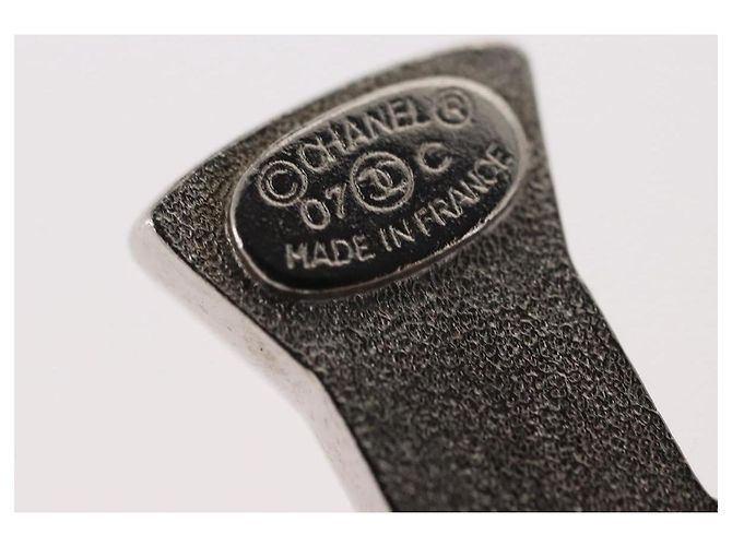 Spilla CHANEL metallo Argento CC Auth 157988SM - vista 7