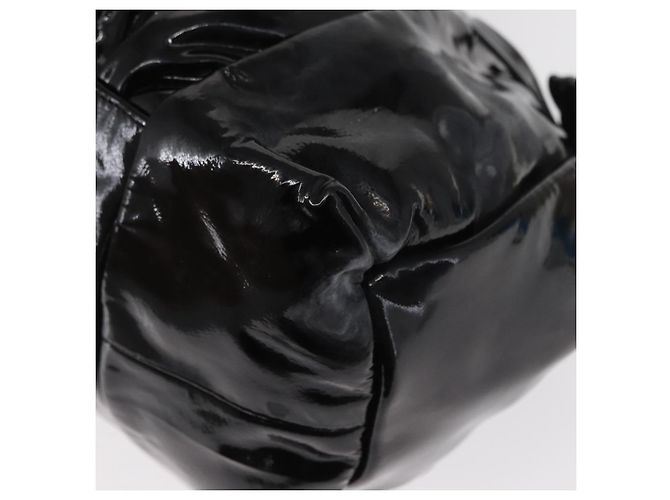 Borsa a Mano GUCCI Smalto Nero Oro 197020 Auth BA8750 D'oro - vista 11