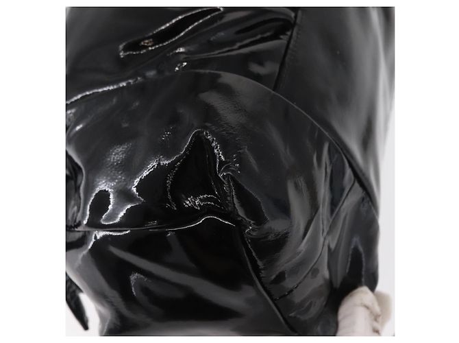 Borsa a Mano GUCCI Smalto Nero Oro 197020 Auth BA8750 D'oro - vista 12