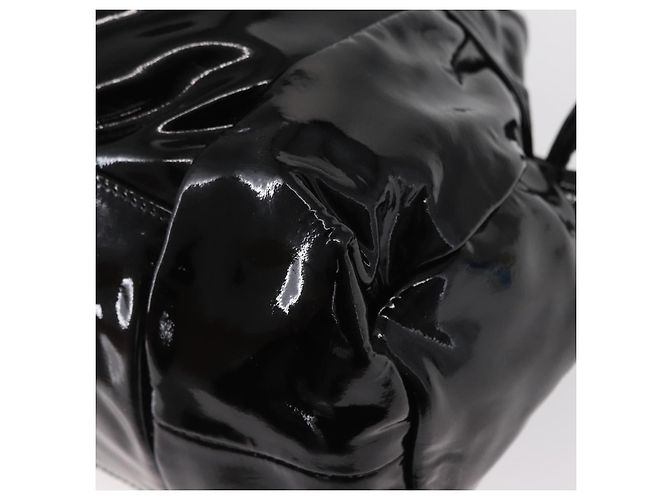 Borsa a Mano GUCCI Smalto Nero Oro 197020 Auth BA8750 D'oro - vista 13