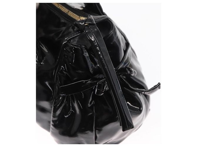 Borsa a Mano GUCCI Smalto Nero Oro 197020 Auth BA8750 D'oro - vista 14