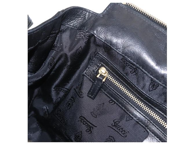 Borsa a Mano GUCCI Smalto Nero Oro 197020 Auth BA8750 D'oro - vista 20