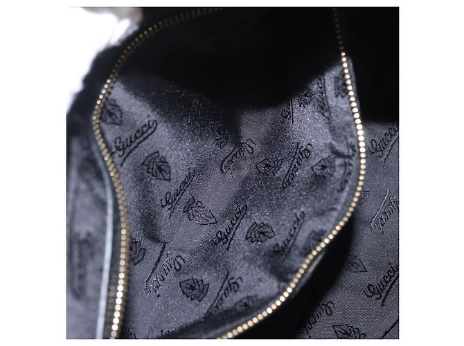 Borsa a Mano GUCCI Smalto Nero Oro 197020 Auth BA8750 D'oro - vista 21