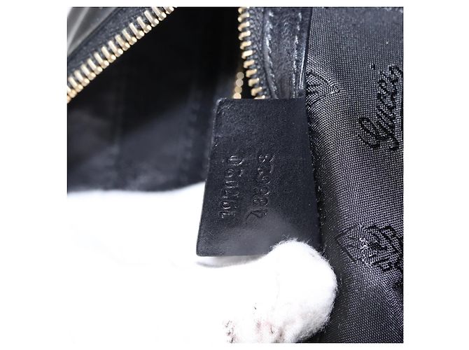 Borsa a Mano GUCCI Smalto Nero Oro 197020 Auth BA8750 D'oro - vista 22