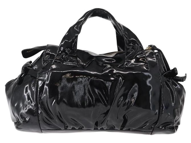 Borsa a Mano GUCCI Smalto Nero Oro 197020 Auth BA8750 D'oro - vista 3