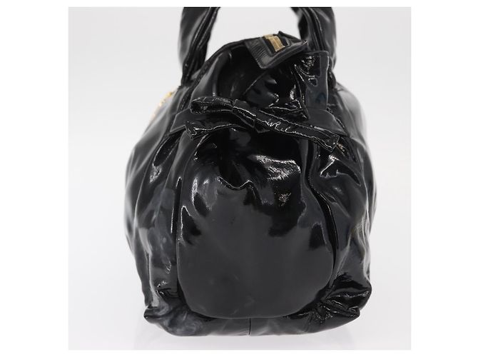Borsa a Mano GUCCI Smalto Nero Oro 197020 Auth BA8750 D'oro - vista 4