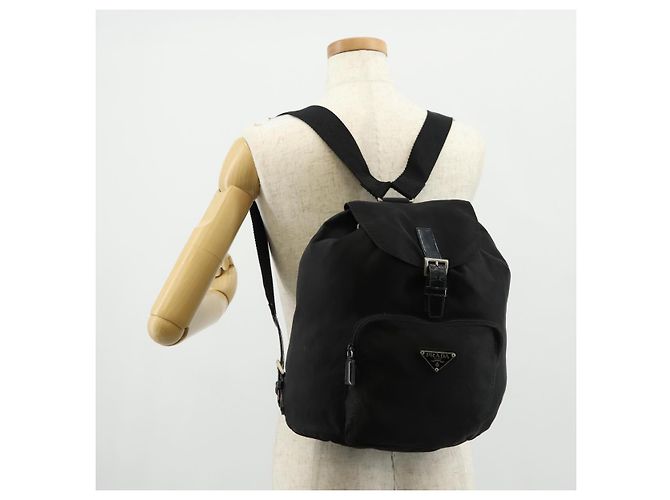PRADA Backpack Nylon Black Silver Auth bs31715 Silvery - view 31