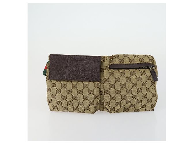 Borsa a Spalla GG Canvas Gucci 3 Set Beige Marrone Nero Auth 151555 - vista 9