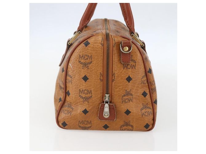 Borsa Boston Mini Vicetos Logogram MCM in pelle PVC marrone e oro Auth 151771 D'oro - vista 4