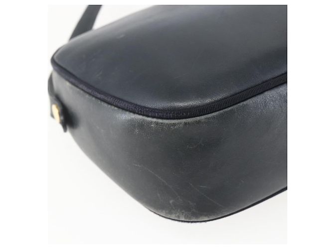 Borsa a Spalla Vala in Pelle Blu Navy e Oro Salvatore Ferragamo Auth ka930 D'oro - vista 13
