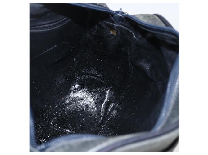 Borsa a Spalla Vala in Pelle Blu Navy e Oro Salvatore Ferragamo Auth ka930 D'oro - vista 19