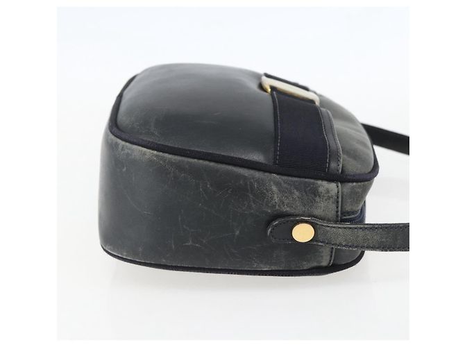 Borsa a Spalla Vala in Pelle Blu Navy e Oro Salvatore Ferragamo Auth ka930 D'oro - vista 5