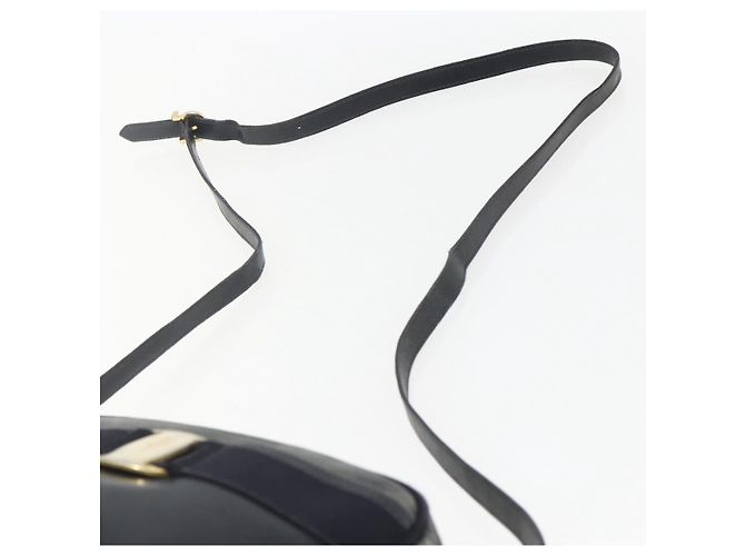 Borsa a Spalla Vala in Pelle Blu Navy e Oro Salvatore Ferragamo Auth ka930 D'oro - vista 8