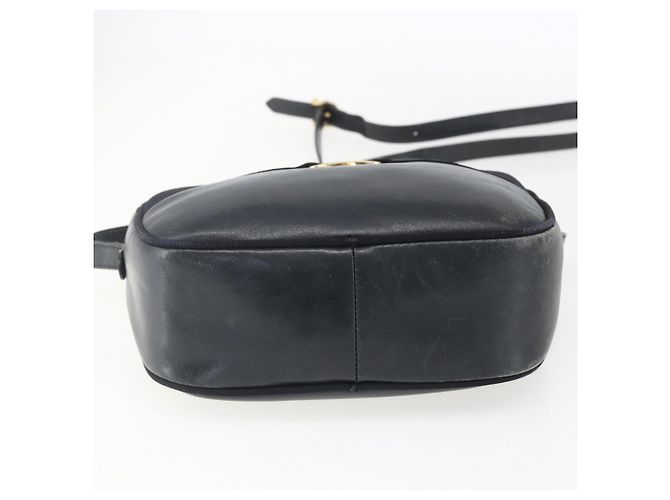 Borsa a Spalla Vala in Pelle Blu Navy e Oro Salvatore Ferragamo Auth ka930 D'oro - vista 9