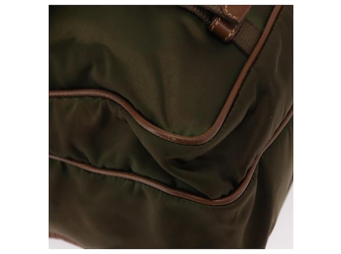 PRADA Shoulder Bag Nylon Khaki Silver Auth BA8644 Silvery - view 10