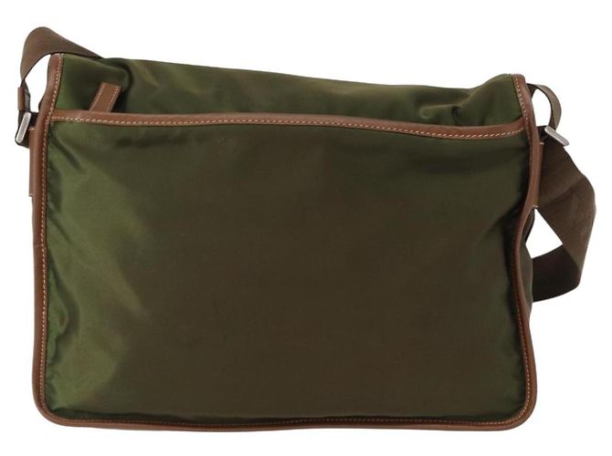 PRADA Shoulder Bag Nylon Khaki Silver Auth BA8644 Silvery - view 3