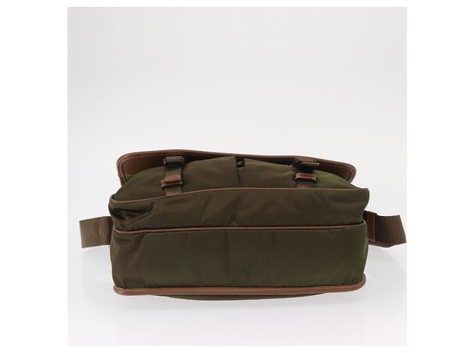 PRADA Shoulder Bag Nylon Khaki Silver Auth BA8644 Silvery - view 9