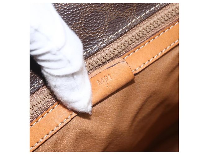 Céline Borsa a mano in tela Macadam CELINE in pelle PVC marrone oro Auth gh1448 D'oro - vista 21