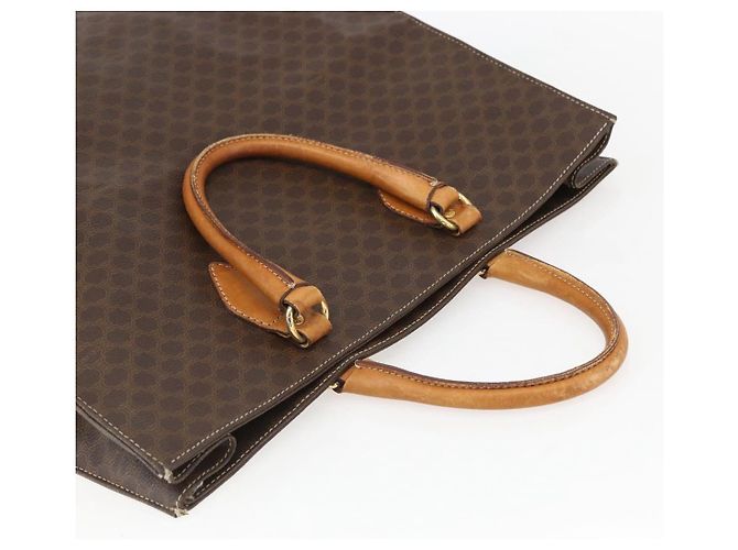 Céline Borsa a mano in tela Macadam CELINE in pelle PVC marrone oro Auth gh1448 D'oro - vista 6
