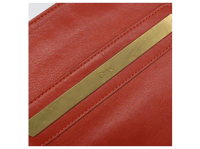 Chloé Bolsa de Ombro de Couro Laranja Auth BA8858 - vista 14