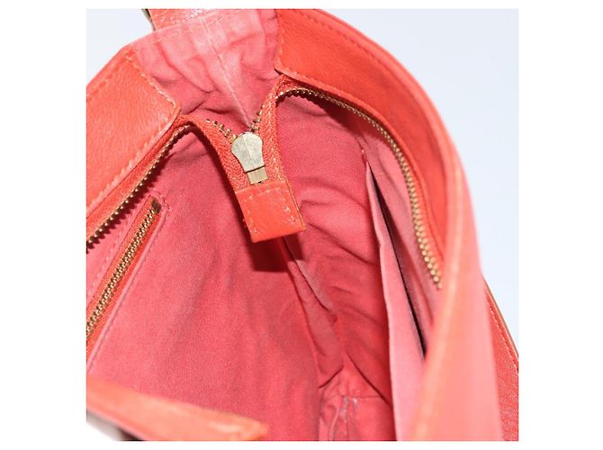 Chloé Bolsa de Ombro de Couro Laranja Auth BA8858 - vista 18