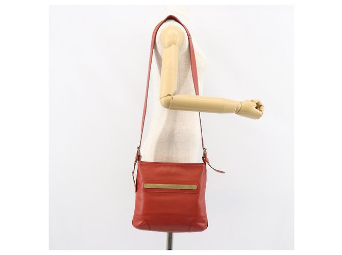 Chloé Bolsa de Ombro de Couro Laranja Auth BA8858 - vista 23
