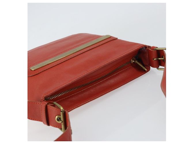 Chloé Bolsa de Ombro de Couro Laranja Auth BA8858 - vista 6
