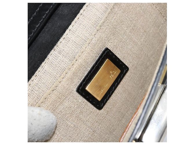 Borsa a Spalla FENDI Smalto Nero Oro Auth 156479 D'oro - vista 16